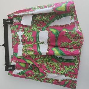 Ladies knit tropicals pleated shorts size lg